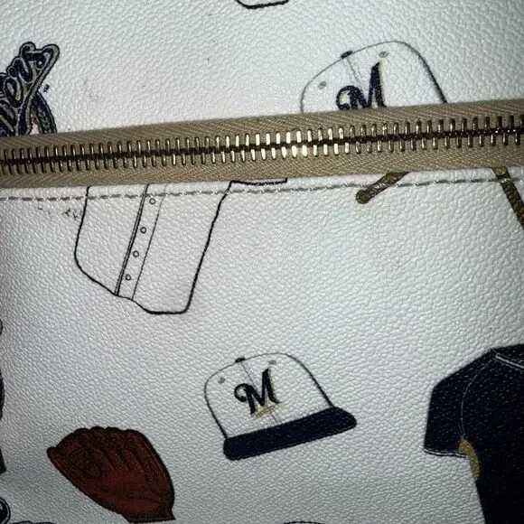 Dooney & Bourke White Sports Baseball Print Crossbody Bag - Picture 5 of 9